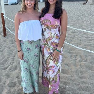 Gianni Bini Pink and White Paisley Dress